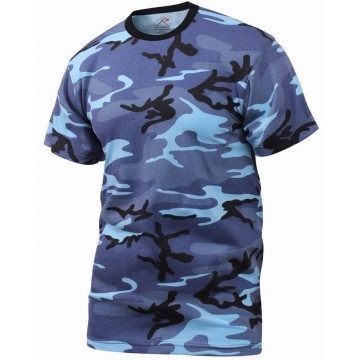 Майка ROTHCO CAMO (короткий рукав)(poly/cotton)(Sky Blue Camo) #S