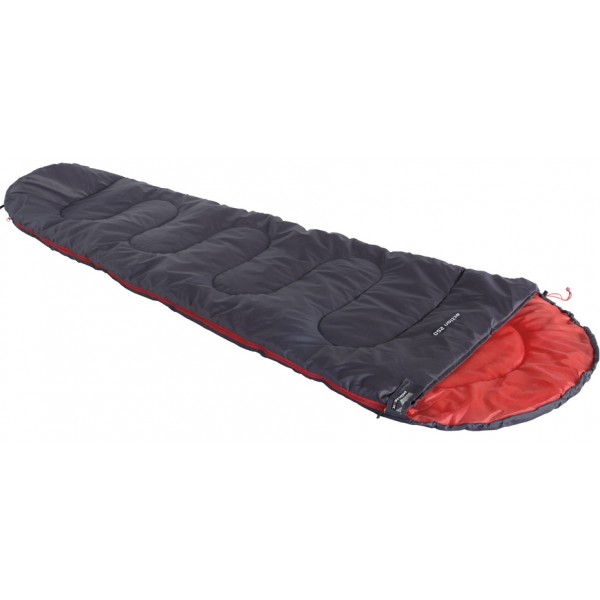 Спальный мешок HIGH PEAK ACTION 250 (225х80/50см)(1,15кГ)(-10/+8ºС)(темно-серый/красный)