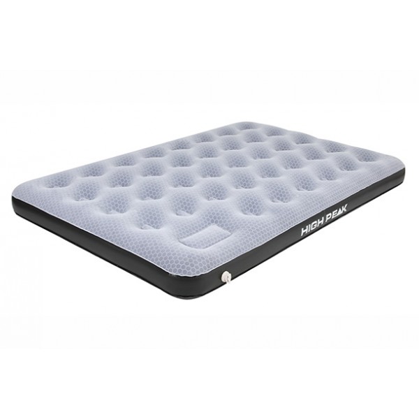 Надувной матрац HIGH PEAK DOUBLE CROSS-BEAM (c внутр.насосом)(210х140x20см)(3,80кГ)(светло-серый/синий)
