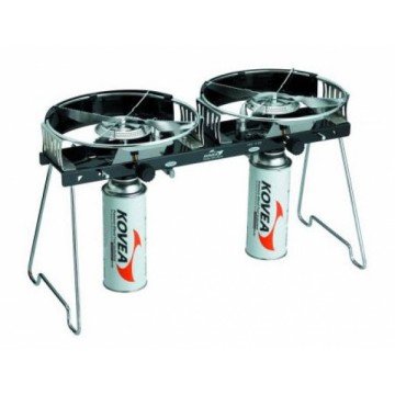 Плитка газовая KOVEA HANDY TWIN STOVE (от 220г/230г/450г)(вес-2,2кг)(140 г/ч)(2 конфорки)(480х125х240мм)