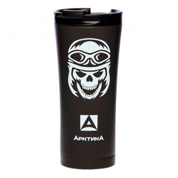 Кружка-термос ARCTICA (0,5л)(8ч)(металл)(черный)-череп