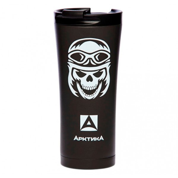 Кружка-термос ARCTICA (0,5л)(8ч)(металл)(черный)-череп