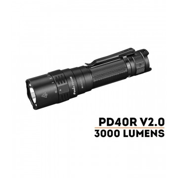 Фонарь FENIX PD40R V2.0 (3000лм - 405м)(светодиод: Luminus SST70 LED)(117г.)(от 1шт.21700 или 1шт.18650(с адаптером ALF-18))