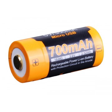 Аккумулятор (Li-ion) FENIX ARB-L16-700UP 16340 (3.6V)(700mAh)(PCB)(зарядка от USB + зар.устройство) Аккумулятор (Li-ion) FENIX ARB-L16-700UP 16340 (3.6V)(700mAh)(PCB)(зарядка от USB + зар.устройство)