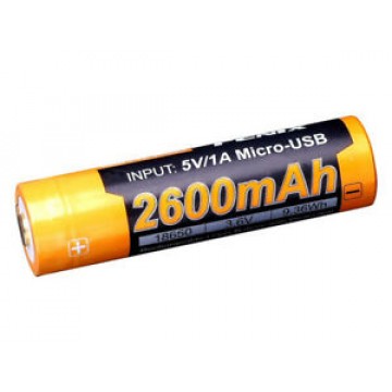 Аккумулятор (Li-ion) FENIX ARB-L18 18650 (3.6V)(2600mAh)(PCB)(зарядка от USB + зар.устройство)