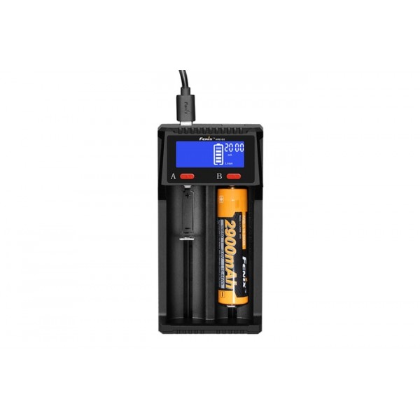 Зарядное устройство FENIX ARE-D2 (4.2V/3.65V, 0.5A/1.0A/2.0A)(DC:5V/2A max (USB)) для 1 аккумулятора Li-ion: 10440, 14500, 16340, 18650, 21700, 26650 . Ni-MH/Ni-Cd: AA, AAA, C. (функция POWERBANK)