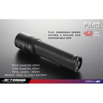 Фонарь JETBEAM PA40 XM-L (468лм)(светодиод: CREE XM-L)(185гр.)(от 4шт.AA)