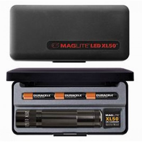 Фонарь MAGLITE LED XL50 3xAAA (139 Lum)(11373cd)(213м)(6ч30м/33ч)(с 3-мя батарейками)(черный)(в пластиковом футляре)