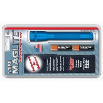Фонарь MINI MAGLITE 2xAA (14 Lum)(2305cd)(96м)(5ч15м)(с 2-мя батарейками и чехлом)(синий)(в блистере)