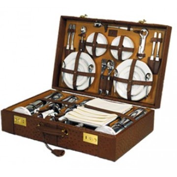 Набор для пикника BEIER-ECHT-STRAUSS на 4 персоны (кожа страуса)(цвет: миндальный) Набор для пикника BEIER-ECHT-STRAUSS на 4 персоны (кожа страуса)(цвет: миндальный)