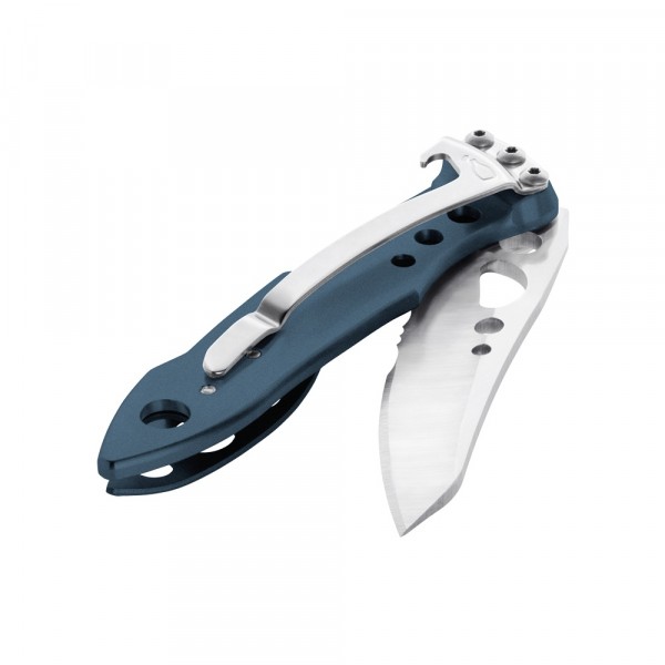 Складной нож LEATHERMAN SKELETOOL KBx DENIM (2^) - лезвие Combo (420HC): 6,6см, фиксатор, клип (вес: 37г.)