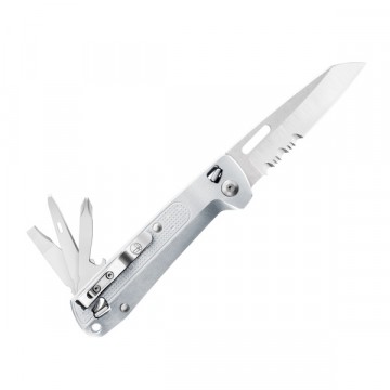 Складной нож LEATHERMAN FREE K2X SILVER (8^) - лезвие Combo (420HC): 8,4см, фиксатор, клип (вес: 139г.)