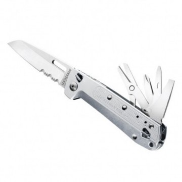 Складной нож LEATHERMAN FREE K4X SILVER (9^) - лезвие Combo (420HC): 8,4см, фиксатор, клип (вес: 156г.)