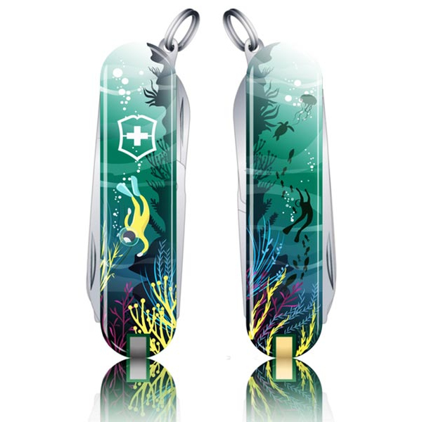 Нож VICTORINOX CLASSIC DEEP DIVE (ограниченный выпуск 2020г)(58мм) - 7 функций