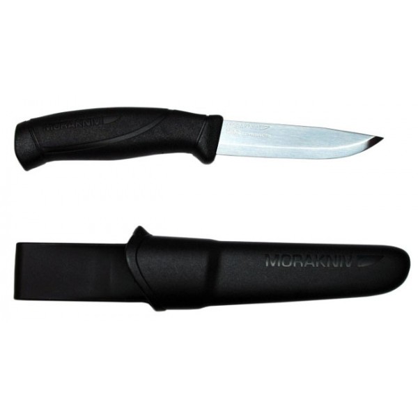 Нож MORAKNIV COMPANION BLACK - лезвие (12C27 stainless): 10,4см, толщина клинка: 0,25см, общая длина: 21,9см (чехол: полимер)