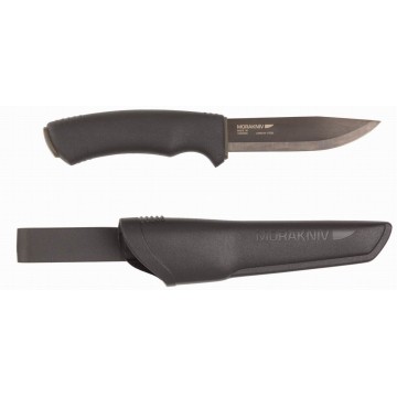 Нож MORAKNIV BUSHCRAFT BLACK - лезвие (12C27 stainless)(черное): 10,9см, толщина клинка: 0,32см, общая длина: 23,2см (чехол: полимер)