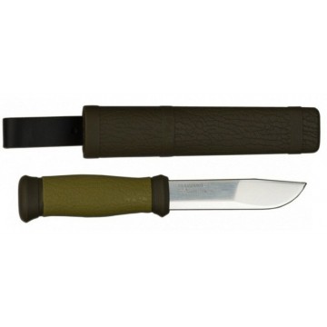 Нож MORAKNIV 2000 GREEN - лезвие (12C27 stainless): 10,9см, толщина клинка: 0,25см, общая длина: 22,4см (чехол: нейлон)