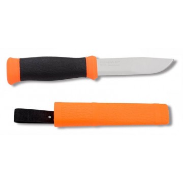 Нож MORAKNIV 2000 ORANGE - лезвие (12C27 stainless): 10,9см, толщина клинка: 0,25см, общая длина: 22,4см (чехол: нейлон)