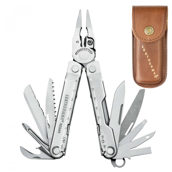 Мультиинструмент LEATHERMAN REBAR (17^)(10,2см)(190г.)(чехол: кожа HERITAGE)