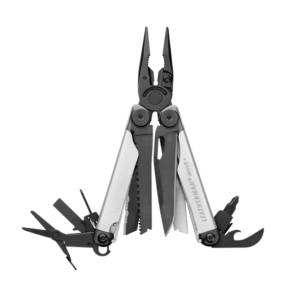 Мультиинструмент LEATHERMAN WAVE+ BLACK & SILVER (18^)(10см)(241г.)(чехол: нейлон BLACK M)