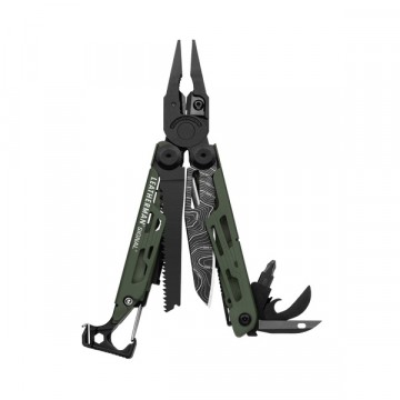 Мультиинструмент LEATHERMAN SIGNAL BLACK GREEN TOPO (19^)(11,4см)(212г.)(чехол: нейлон BLACK L)
