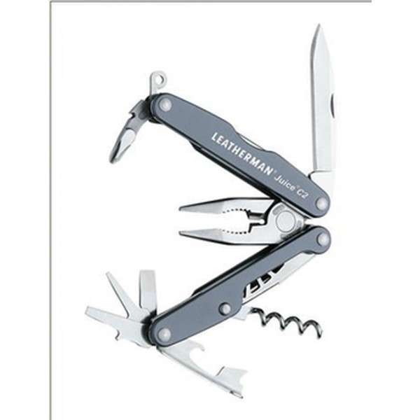 Мультиинструмент LEATHERMAN JUICE-С2 STORM GRAY (12^)(8,25см)(чехол: кожа)(Gift Box)
