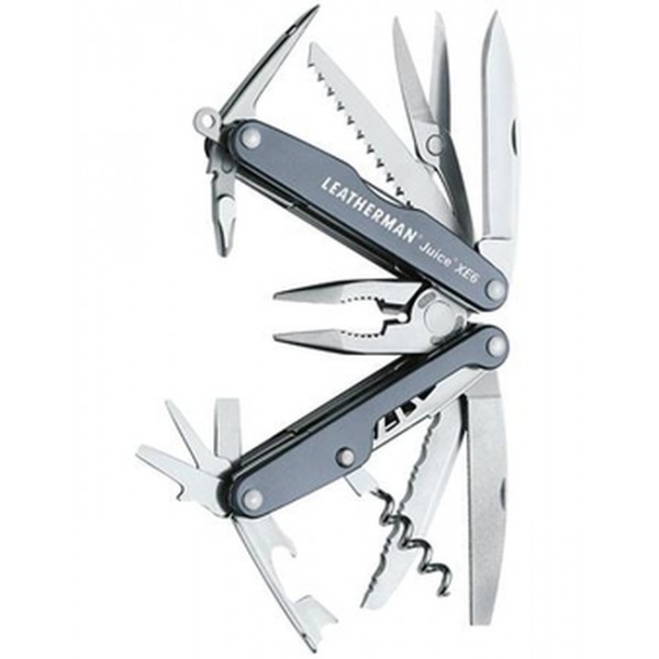 Мультиинструмент LEATHERMAN JUICE-XE6 STORM GRAY (18^)(8,25см)