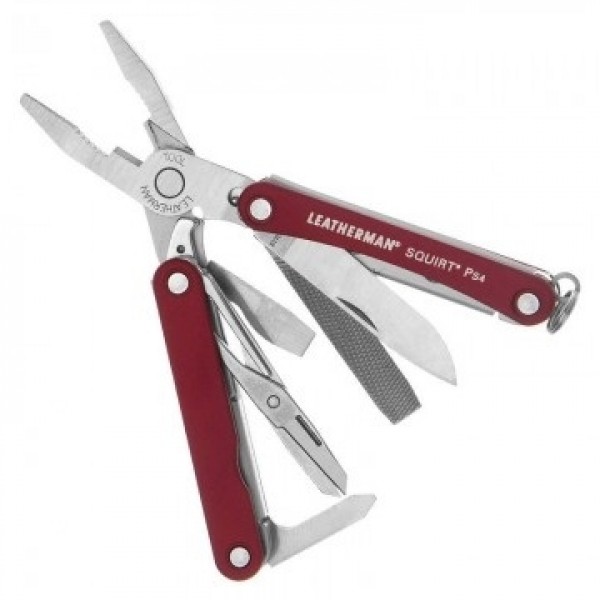 Мультиинструмент LEATHERMAN SQUIRT-ES4 RED (9^)(5,72см)(56,4г.)(Gift Box)