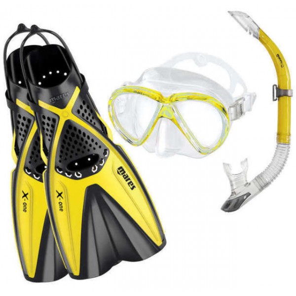 Комплект MARES X-ONE MAREA: Маска + Трубка + Ласты (REFLEX YELLOW)(разм.: 39-43)