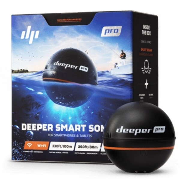 Беспроводной эхолот DEEPER PRO (дальность до 100м)(глубина сканир. до 80м)