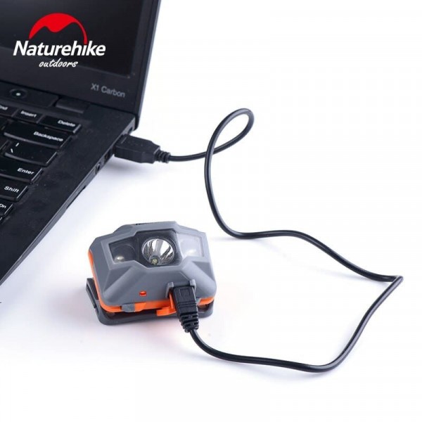 Светодиодный налобный фонарь с USB подзарядкой Naturehike Headlights TD-02 NH00T002-D orange&gray