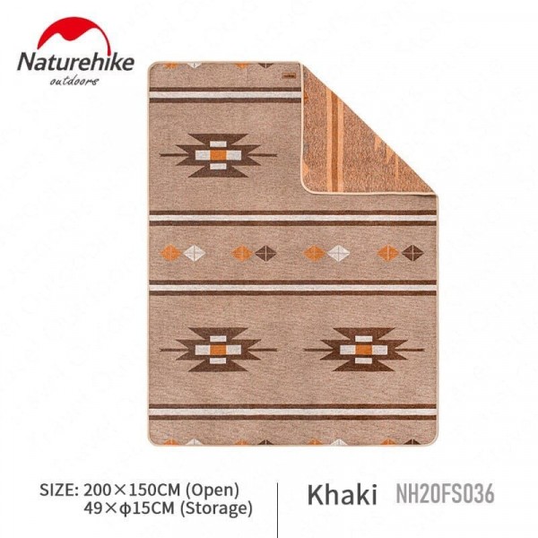 Плед Naturehike geometric pattern wool blanket NH20FS036 Khaki