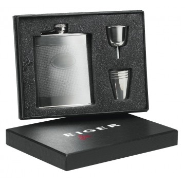 Фляга со стопками Eiger Silver Hip Flask gift set 