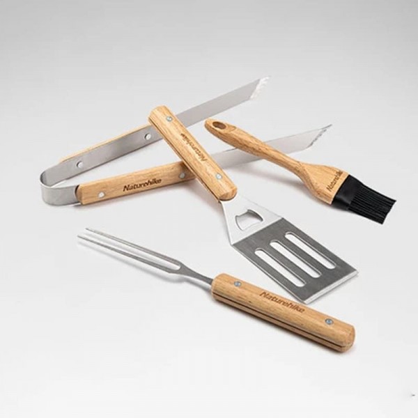 Набор для барбекю Naturehike Four-piece NH20SK007 Wood + stainless steel color