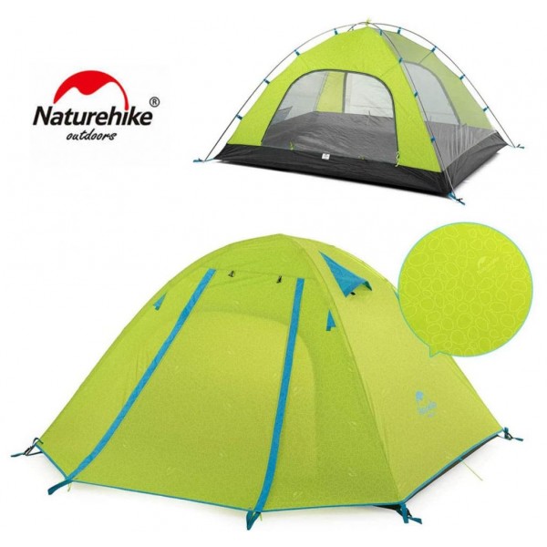 Трекинговая палатка Naturehike P-Series 3х местная NH18Z033-P green