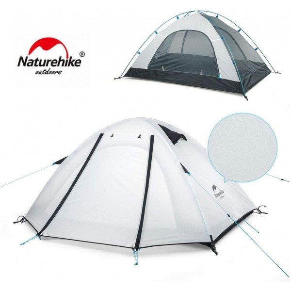 Трекинговая палатка Naturehike P-Series 2х местная NH18Z022-P white 210T65D