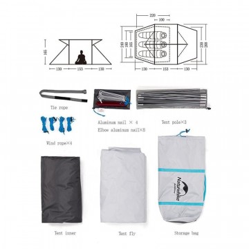 Палатка Naturehike Cloud fun NH19ZP006 3 men white Палатка Naturehike Cloud fun NH19ZP006 3 men white