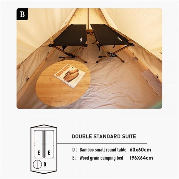 Палатка Naturehike Extend 5.6 NH20ZP003 cotton tent quicksand gold 