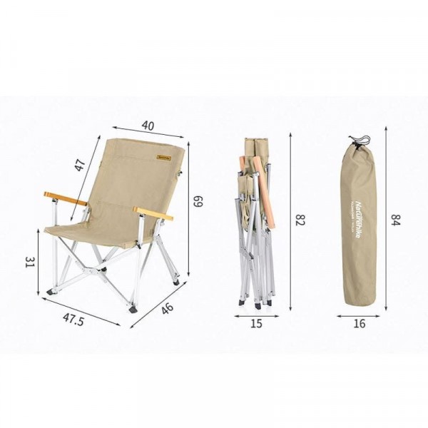 Кресло складное Naturehike NH19JJ004 2019 shangye folding chair black