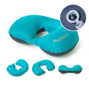 Надувная подушка Naturehike TPU Neck Pillow New Nozzle with Button Style NH17T013-U Peacock Blue