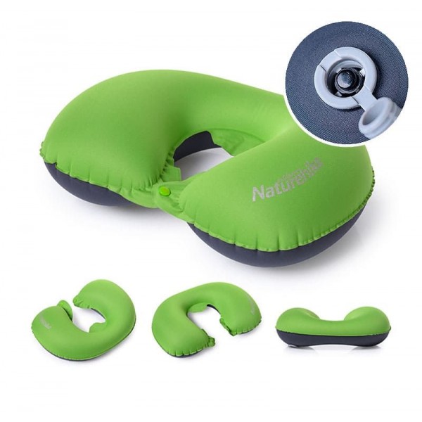 Надувная подушка Naturehike TPU Neck Pillow New Nozzle with Button Style NH17T013-U Green