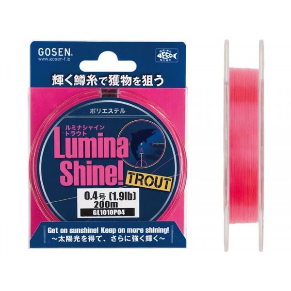 Леска Gosen Polyester LS Trout 200м Pink 0.4 (0,104mm) 0,86kg