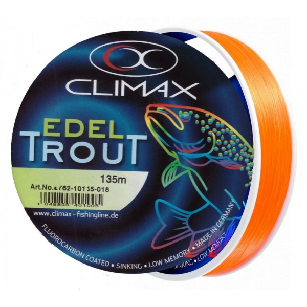 Леска монофильная форелевая Climax Edeltrout orange SB 135m 0,16mm