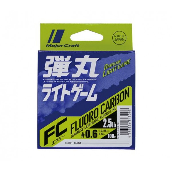 Леска флюорокарбоновая Major Craft Fluorocarbon Dangan Light Game 0.6, 0.128mm, 100m, 2.5lb