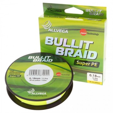 Шнур плетёный ALLVEGA Bullit Braid 135м тёмно-зелёный 0,12мм (7,1кг)