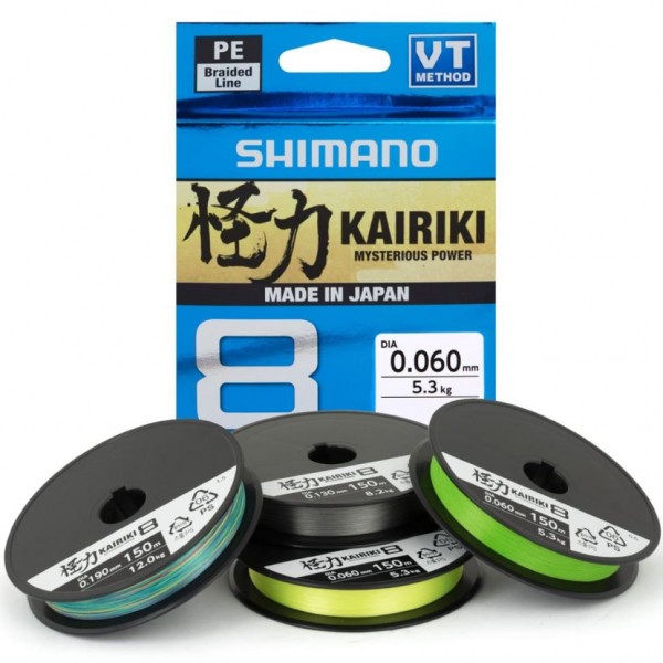 Леска плетёная SHIMANO Kairiki 8 PE 150м зеленая 0.100mm/6.5kg