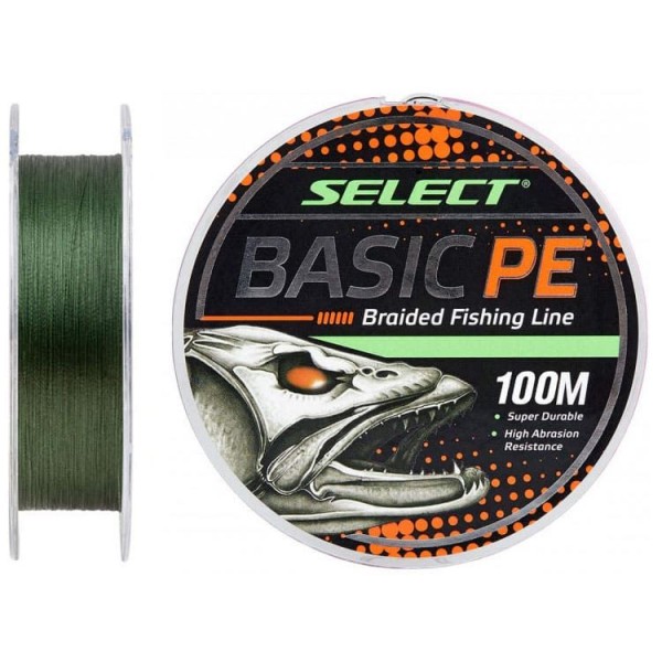 Плетенка Select Basic PE 100m (dark green.) 0.08mm 8LB/4kg