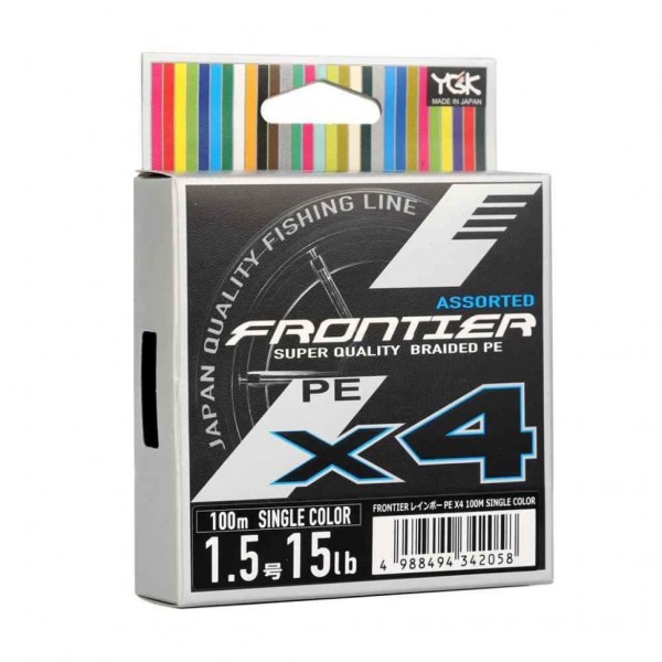 Плетенка YGK Frontier X4 100m 1.5 PE, 0,205mm, 6,8 кг, рандомный цвет