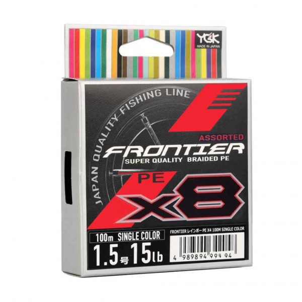 Плетенка YGK Frontier X8 100m 1.2 PE, 0,185mm, 5,44 кг, рандомный цвет