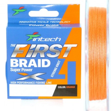 Шнур плетеный Intech First Braid X4 100m 2.5 34lb /15kg orange